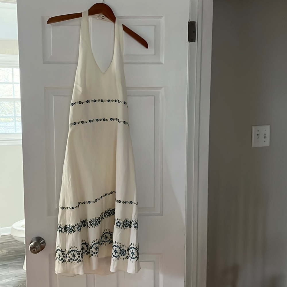 White linen Ann Taylor dress